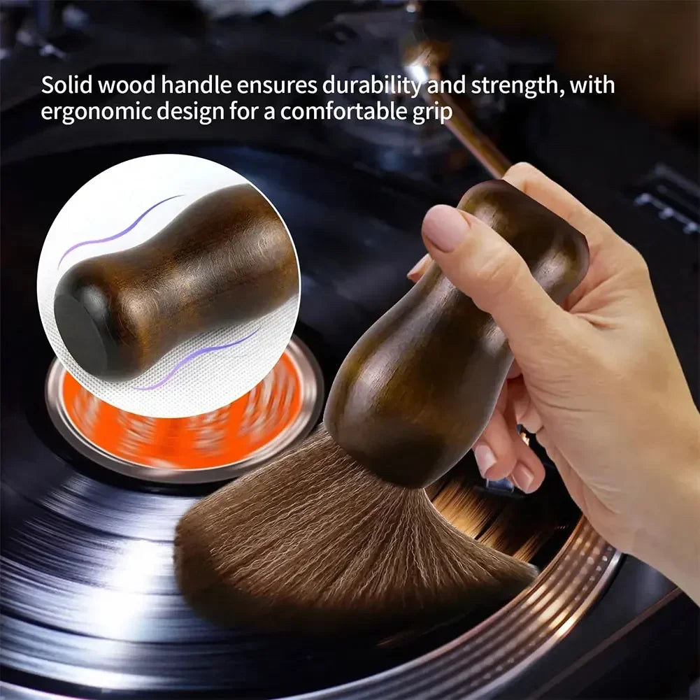 Anti-static Soft Fur Camphorwood Cleaning Brush Sweep For CD LP Vinyl Turntable Player Computer Keyboard Dustproof Accessories Oasis Select