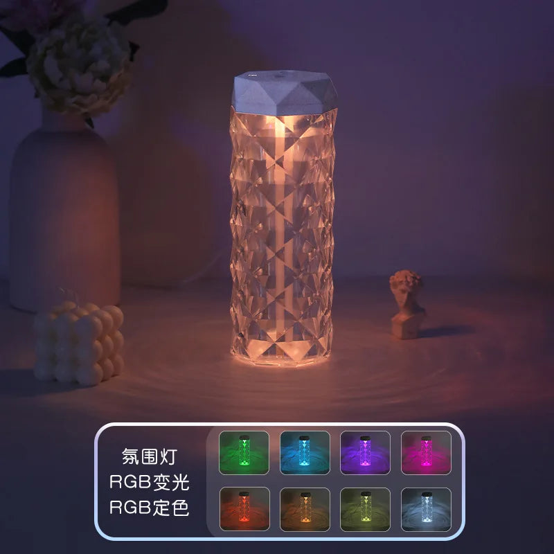 New Crystal Humidifier USB Table Lamp Bedroom Bedside Lamp Desktop Atmosphere Lamp Aromatherapy Machine Spray Water Replenisher Oasis Select