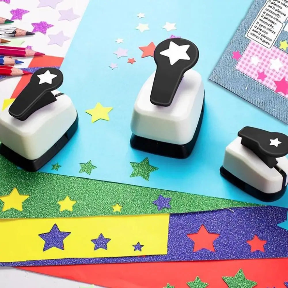 Five-pointed Star Hole Butterfly Hole Heart Hole Puncher Craft Paper Punch Non-slip Grip for Card Making School DIY Art Craft Oasis Select