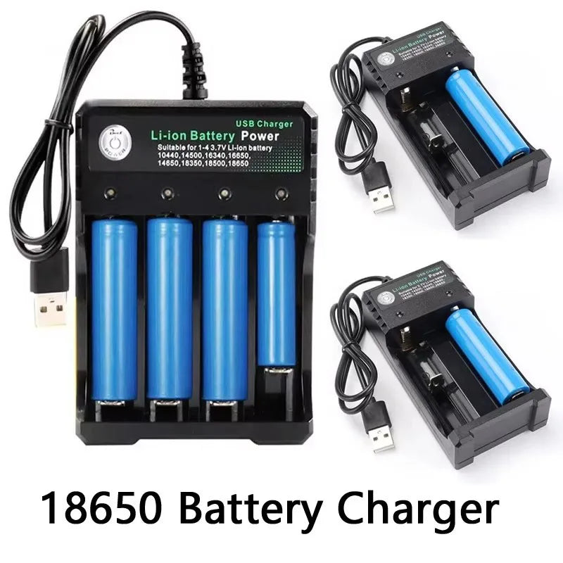1/3/5pcs 4/2 Slots USB Charger Li-Ion Charging Li-Ion Battery Portable Rechargeable Battery Charger For 18650 Battery Charger Oasis Select