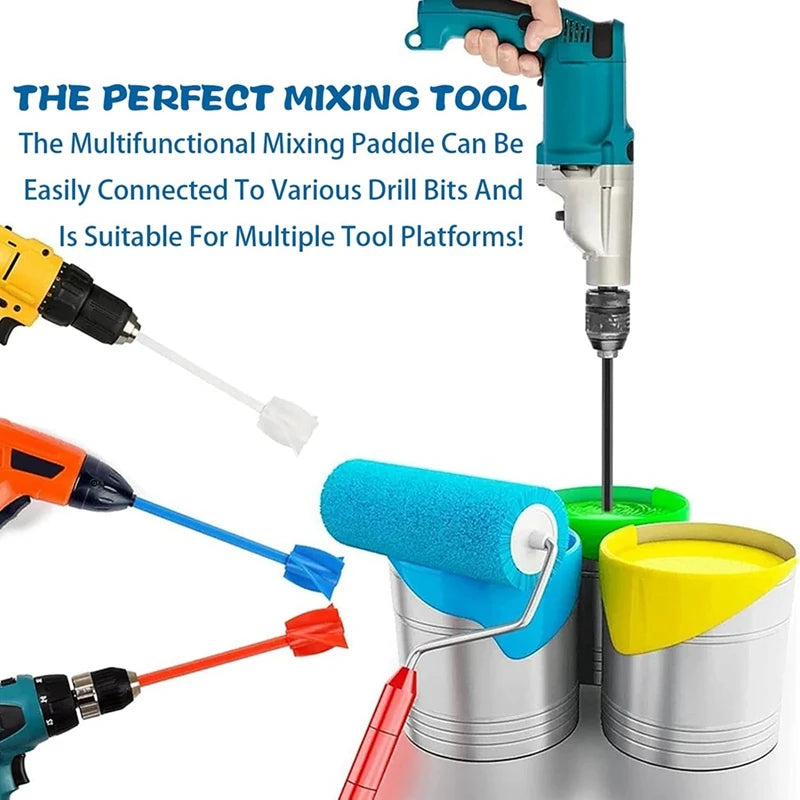 WISH 16Pcs Resin Mixer Paddles,Reusable Plastic Paint Mixer Drill Attachment,Helix Resin Drill Mixer Paint Stirrer For Drill Oasis Select