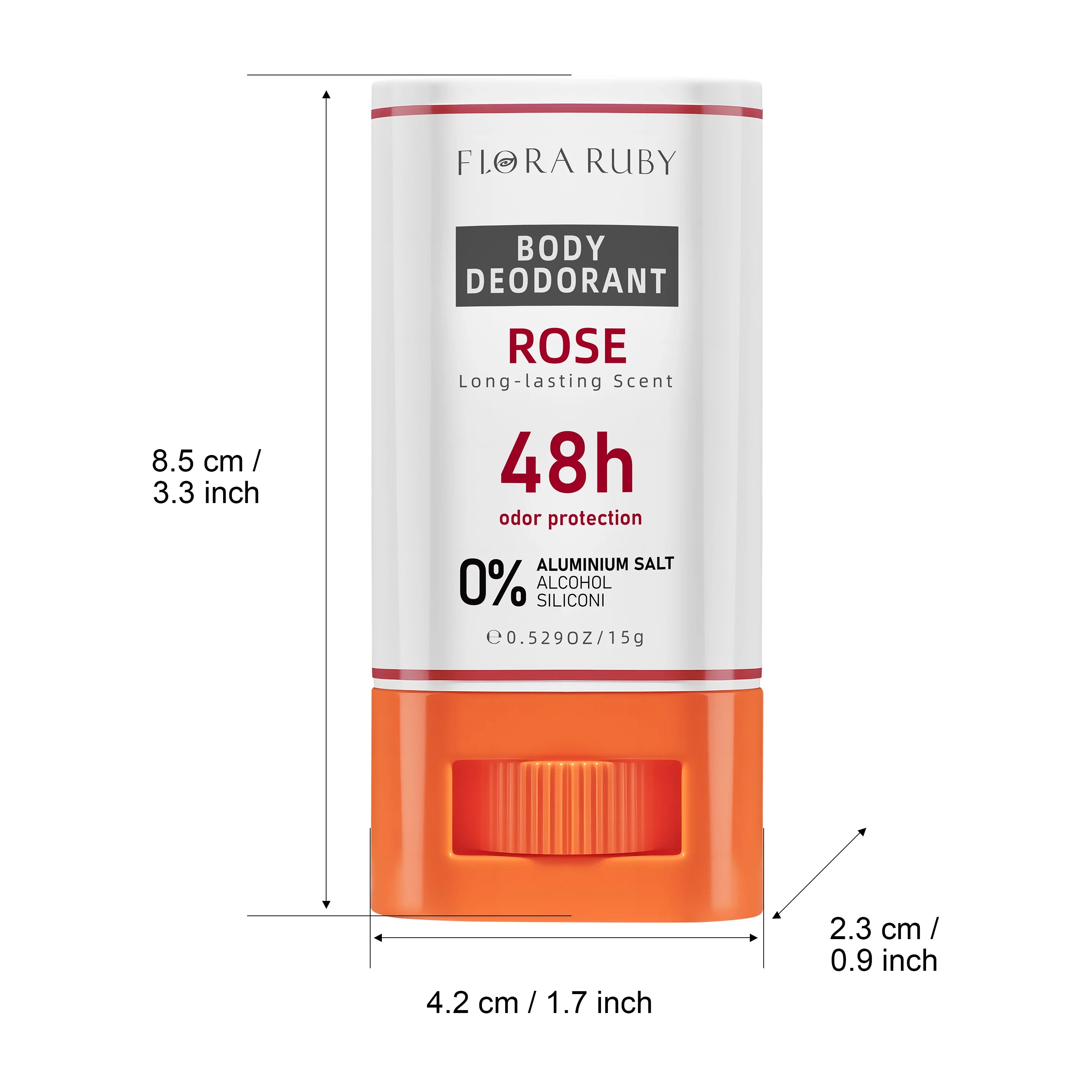 Flora Ruby 3-Pack Aluminum-Free Deodorant Sticks (15g Each) - 48H Odor Protection, Compact & Travel-Friendly Oasis Select