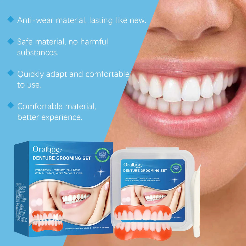 Oralhoe Silicone Snap-On Denture Kit – Upper & Lower Soft Fit Snap-On Denture Kit Oasis Select