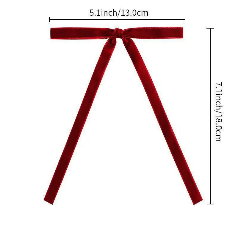 Velvet Ribbon Christmas Tree Dress Bows Decorate Holiday Accessories Scene Display Hanging Ornaments Oasis Select