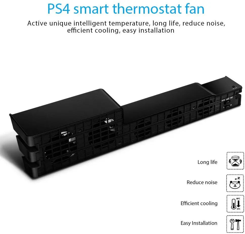 PS4 Pro Slim Cooling Fan Stand – Smart Turbo 5-Fan Base