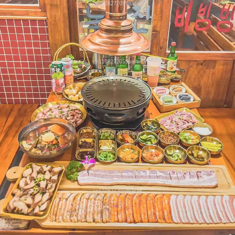 Round Cast Iron Charcoal Grill – Commercial & Household BBQ