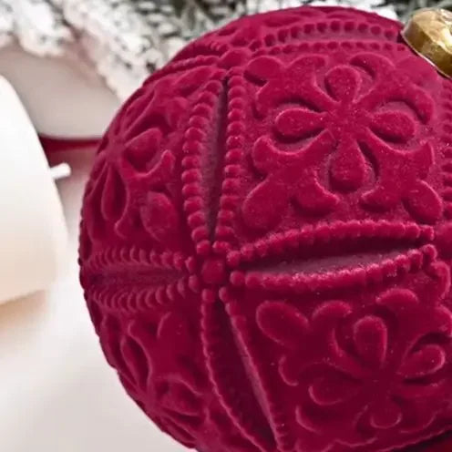 9-Pack Elegant Velvet Christmas Balls 10cm Hanging Ornaments Suitable For Festive Christmas Ornaments For Xmas Trees Home Decor Oasis Select