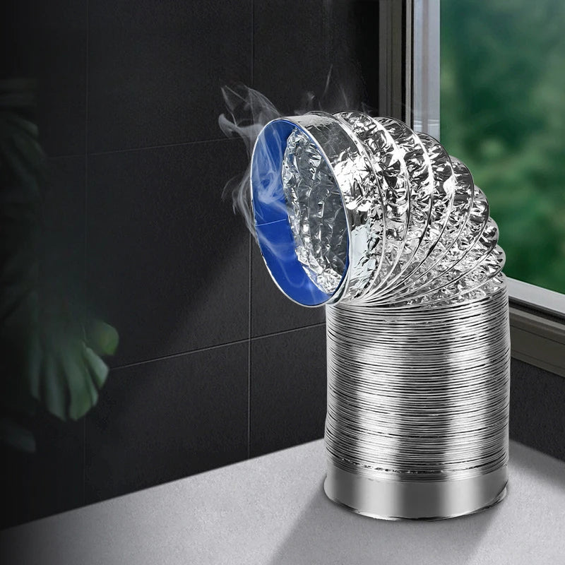 4 Inch 100mm Ventilator Pipe PVC Aluminum Tube Air Ventilation Hose Flexible Exhaust Duct 3/2M System Vent Bathroom Oasis Select