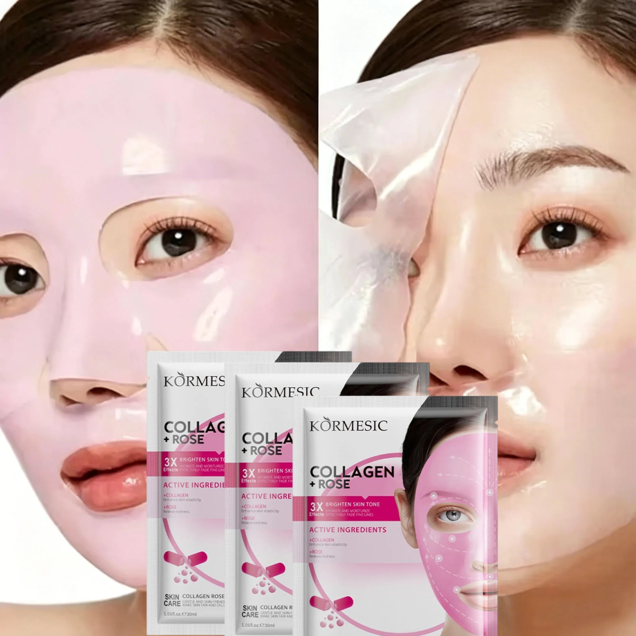 SADOER Collagen Facial Mask – Hydrating, Firming & Brightening Collagen Facial Mask Oasis Select
