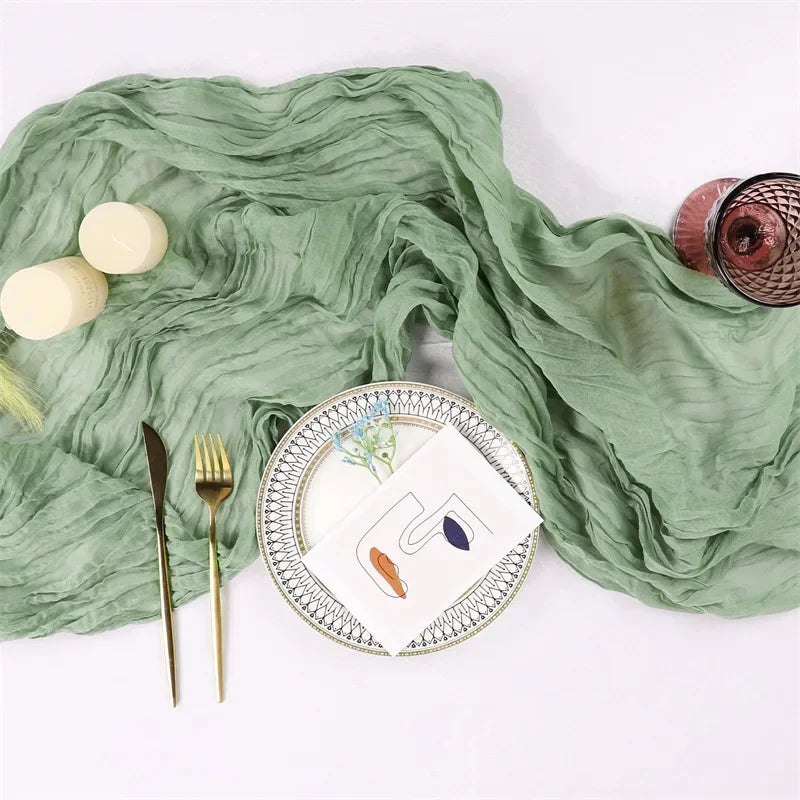 Boho Chic Dining Table Cover Soft Gentle Easy Care Artisan Dyed Banquet Linen Farmhouse Vintage Colorfast Fabric for Wedding Oasis Select