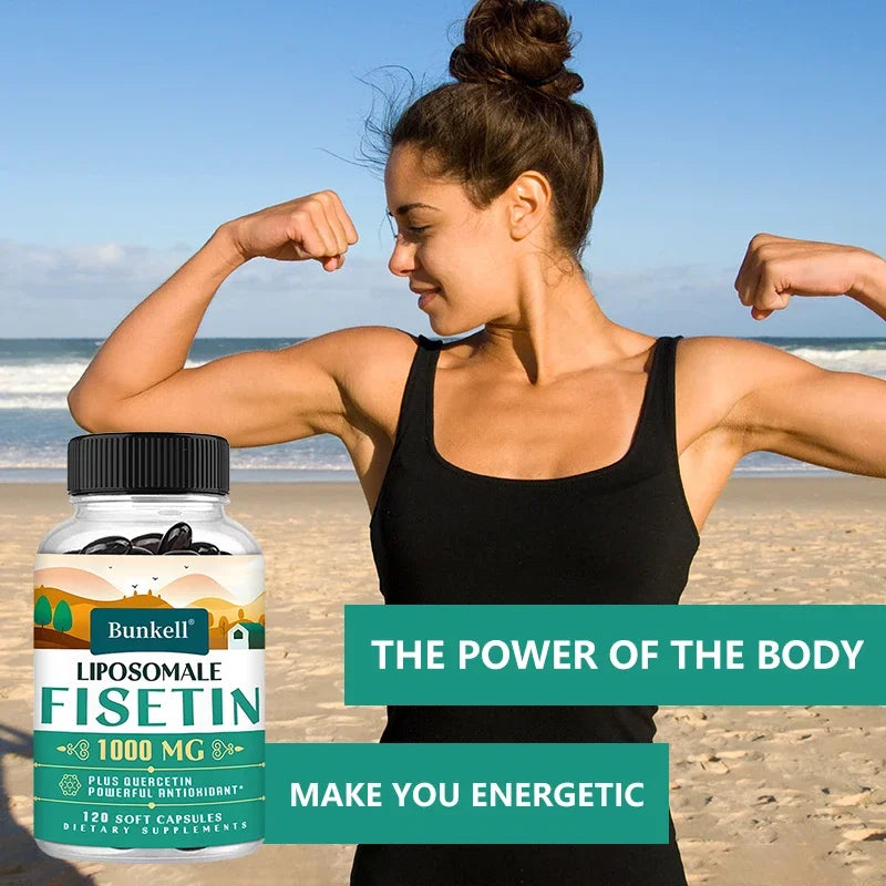 Liposomal Fisetin & Quercetin Capsules – Anti-Aging, Energy & Focus Antioxidant Supplement Oasis Select