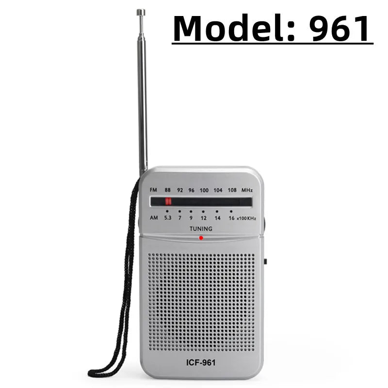 SW/AM/FM Battery Operated Telescopic Antenna Digital Radio Built-in Speaker Portable Mini Radio for Indoor Outdoor Emergency Use Oasis Select white 961