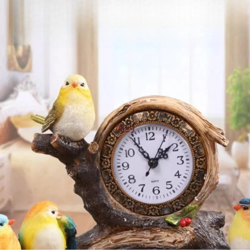 Decorative Home Fashion Clock Creative Personality Bird Table Clock Living Room Bedroom Bedside Silent Ornament Oasis Select