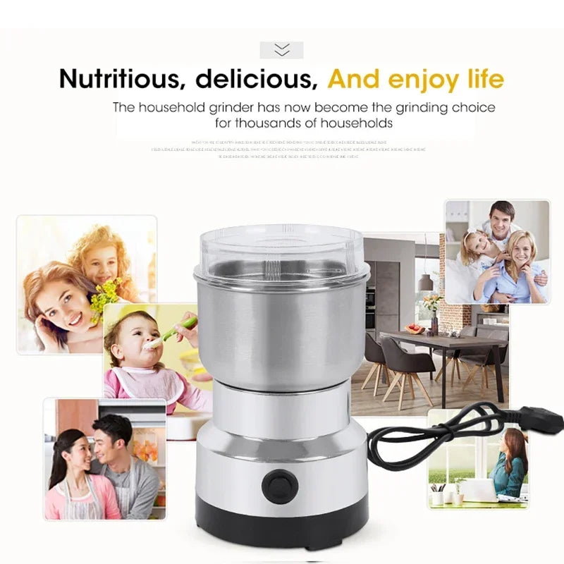 Mini Electric Grinder 300ml Ultrafine Pulverizer for Baby Food Coffee Spice Pepper Grain Mill with 2/4 Blades for Household Use Oasis Select