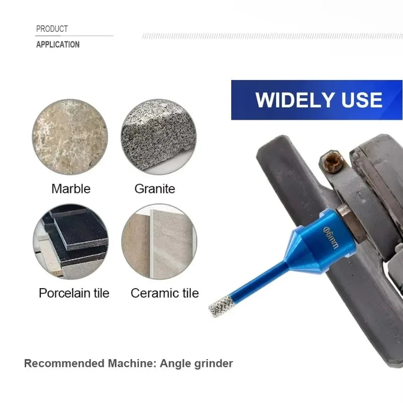 JUSTINLAU Multi Specification M14 Brazed Diamond Drill Bit Marble Ceramic Tile Glass Granite Threaded Hole Clamp Drilling Tool Oasis Select