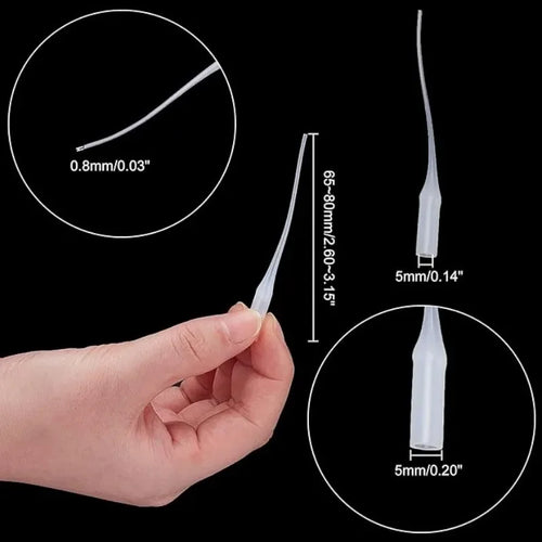 Glue Tips, 100pcs Plastic Glue Micro-Tips Glue Extender Precision CA Glue Applicator for Arts Crafts Hobby Projects Guitar Oasis Select