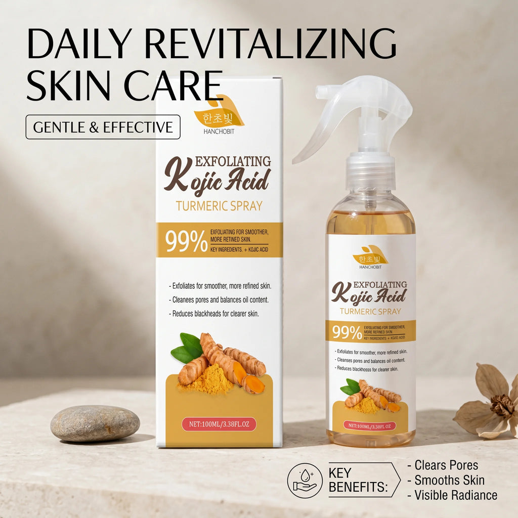 Kojic Acid Turmeric Spray for Exfoliating Blackhead Remover Oil Control Mist Pore Cleanser Oil Balancing Toner Smooth Skin Care Oasis Select