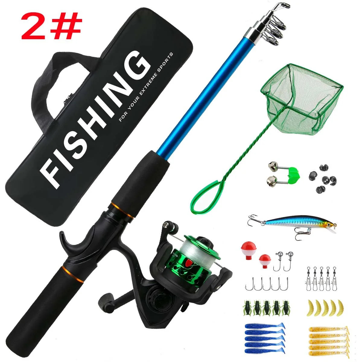 Fishing rod full routine, sub rod set, long-range sea fishing, gun handle, rod wheel, soft bait, fishing hook, line fishing gear Oasis Select Yellow wheel set