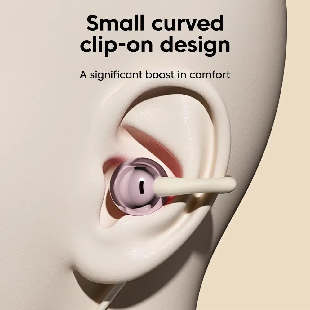 Ear Clip Type Wired Headphones 3.5mm/Type-C HiFi Ear Clip Headphones Wire Control Stereo Earbuds Not In Ear Headphones Oasis Select