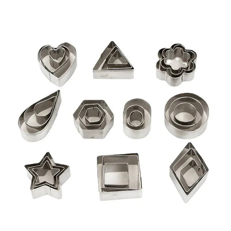 Stainless Steel Mini Cookie Mold Heart Pentagram Water Drop Cookie Cake Sugar Flipping and Fruit Cutting Artifact Oasis Select