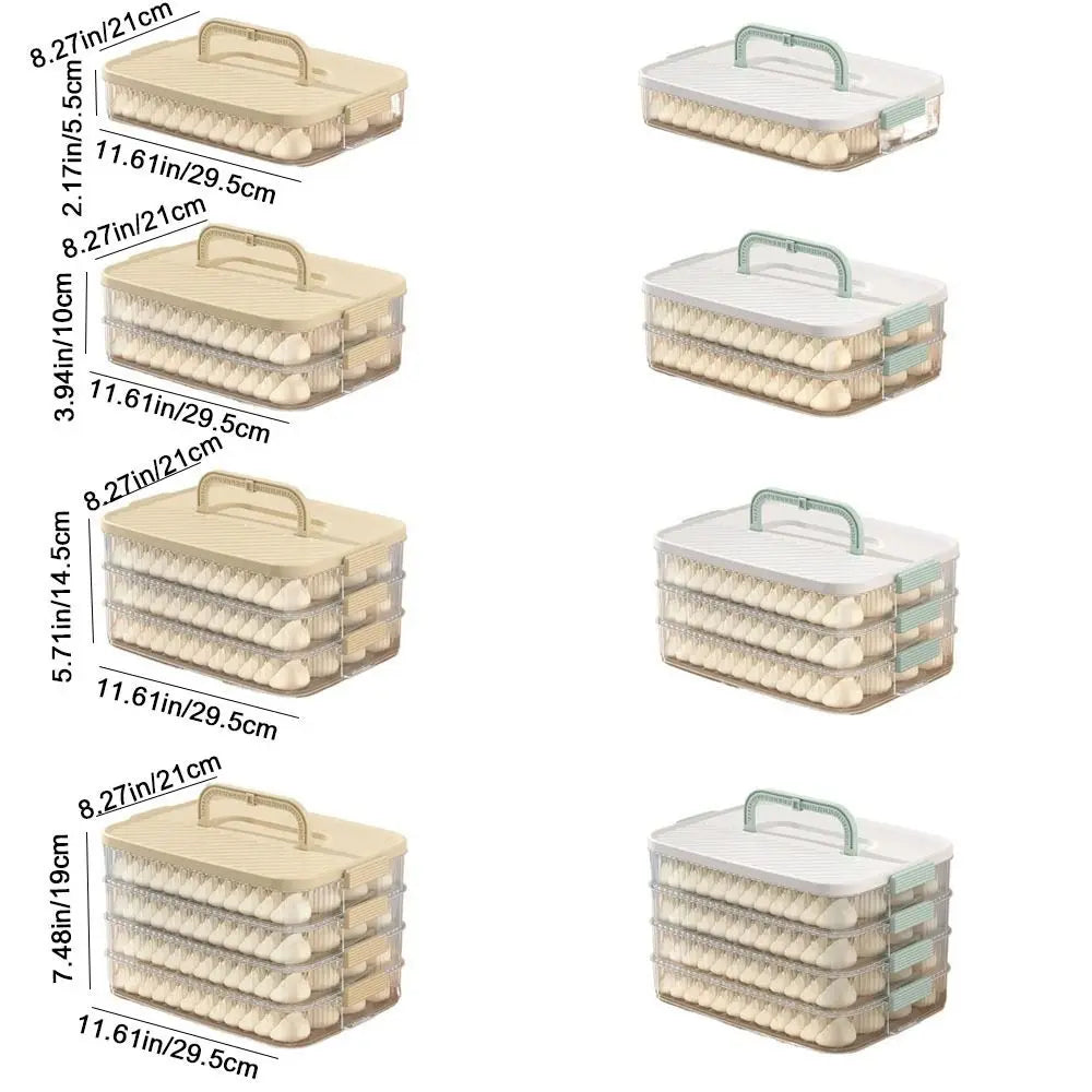 Plastic Frozen Dumpling Storage Box Large Capacity Fresh-keeping Dumpling Box Multi-layer Quick Freezing Food Storage Container Oasis Select