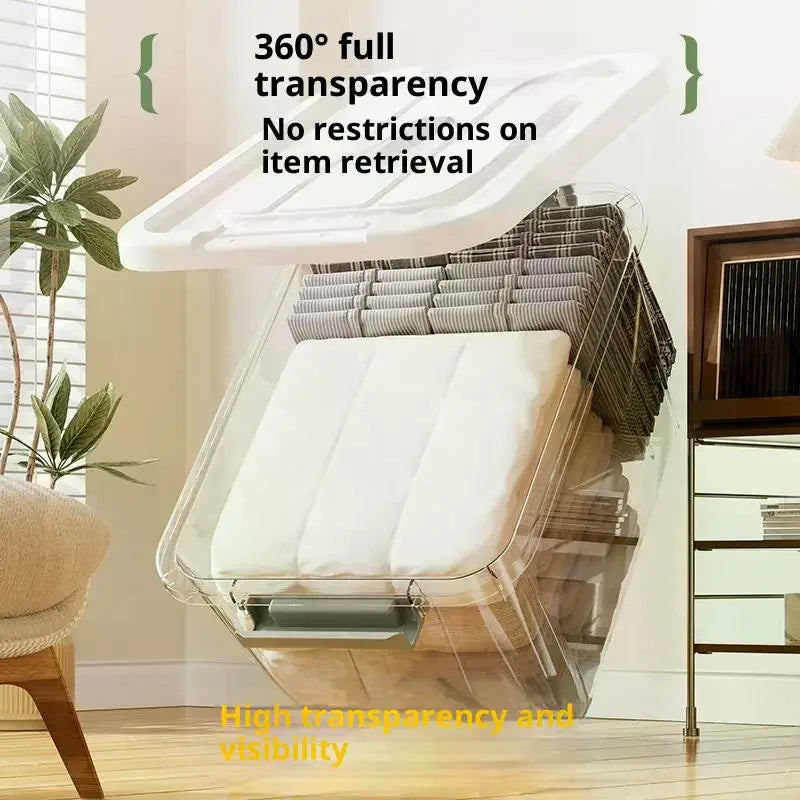 Transparent Stackable Storage Box with Lid | Multi-Size Organizer