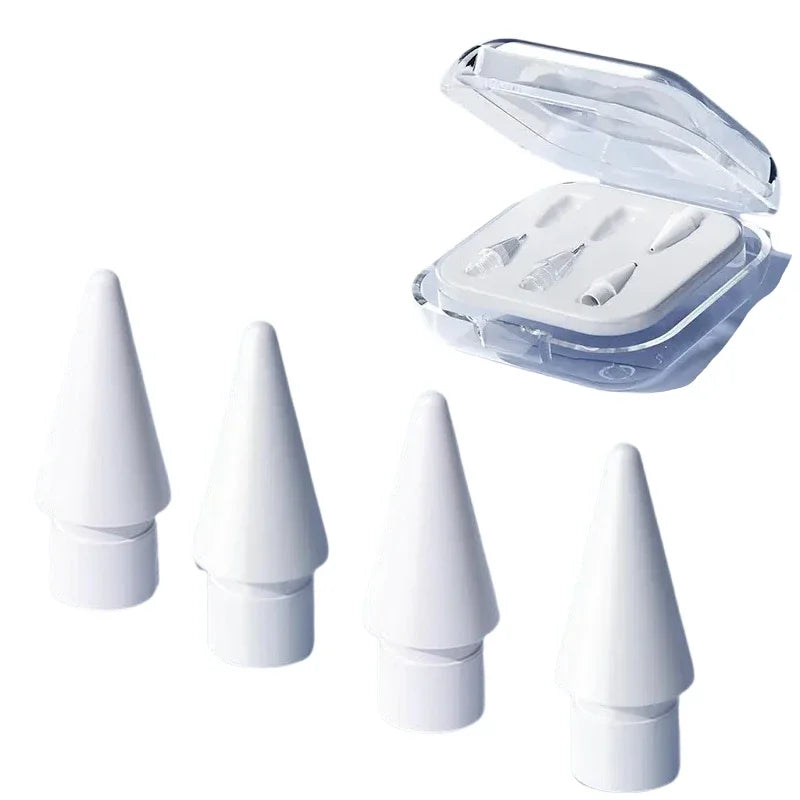 New upgrade transparent nib for apple pencil nib 1, 2, 3 pro Capacitor pen Needle tip for pencil metal modification replace sile Oasis Select white 4PCS B