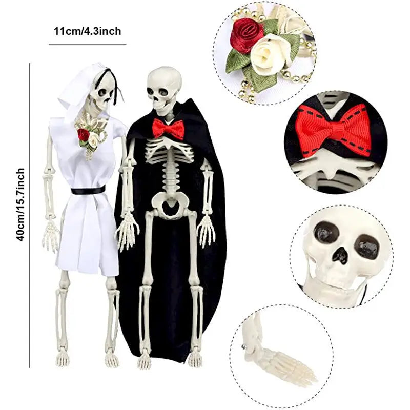 Halloween Skeleton 60cm Artificial Human Body Plastic Skeleton Decoration Haunted House Holiday Scene Layout Props Oasis Select