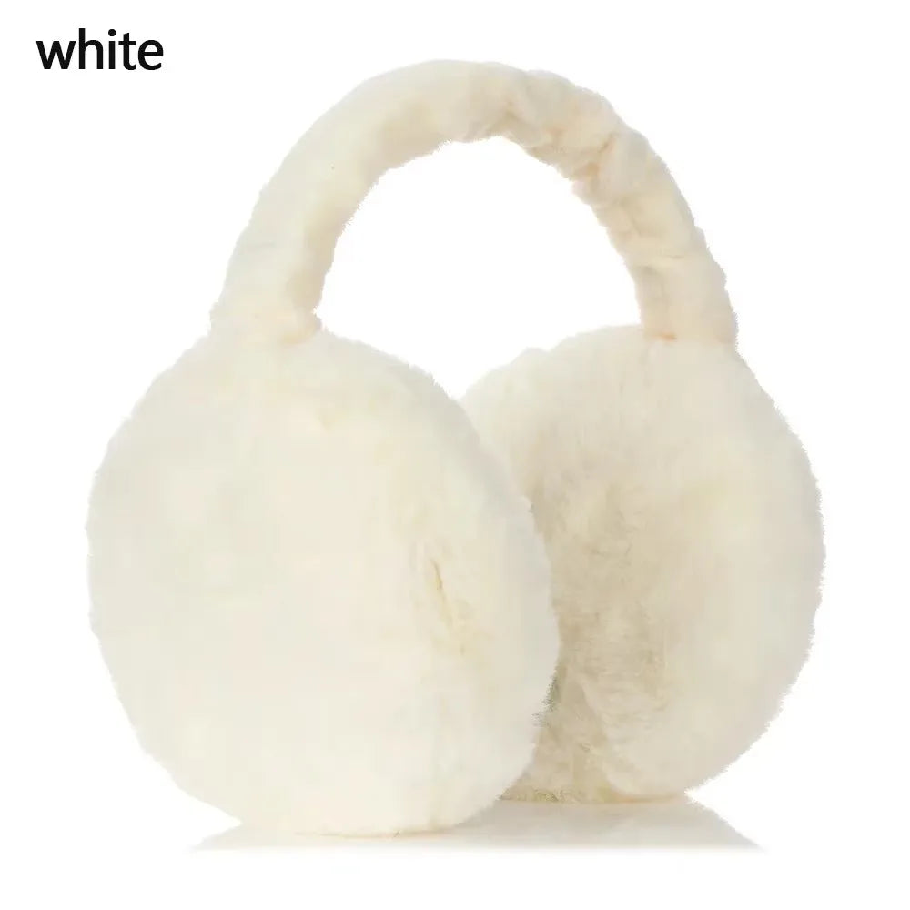 1/2/4pcs Outdoor cold protection earmuffs ear cover soft plush ear warmer winter warm for women men fashion solid color earflap Oasis Select 1pcs-white