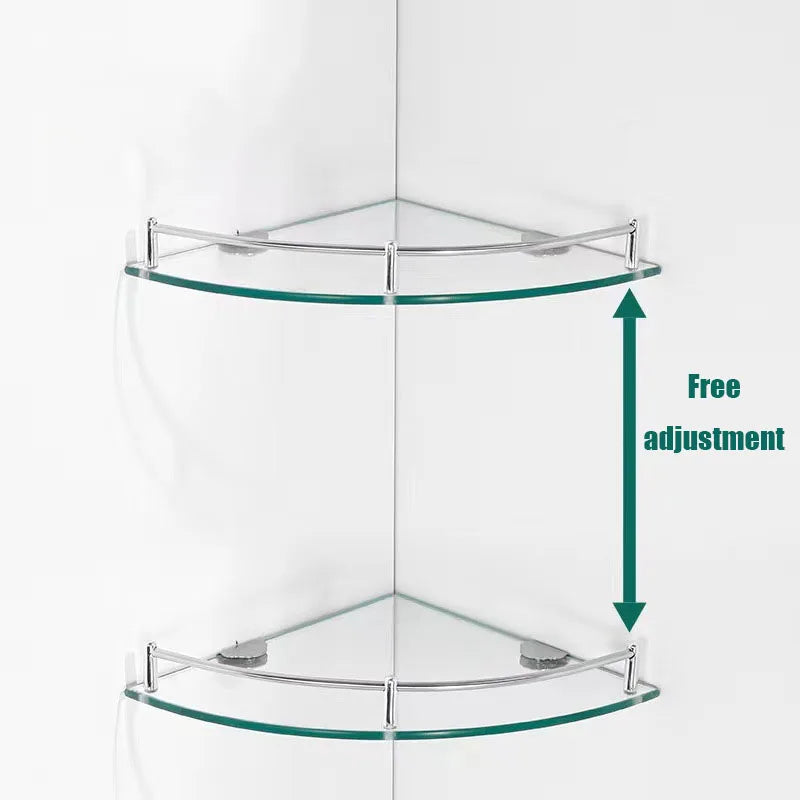 Glass Shelf Bore Bathroom Organizer Triangle Corner Shower Bathroom Organizers Accessories Hardwares Wall Hardware Fixture Home Oasis Select
