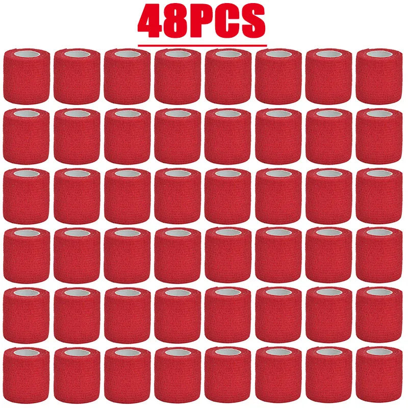 48/15/1Pcs Red Sport Self Adhesive Elastic Bandage Wrap Tape For Knee Support Pads Finger Ankle Palm Shoulder Oasis Select 48pcs-5cm