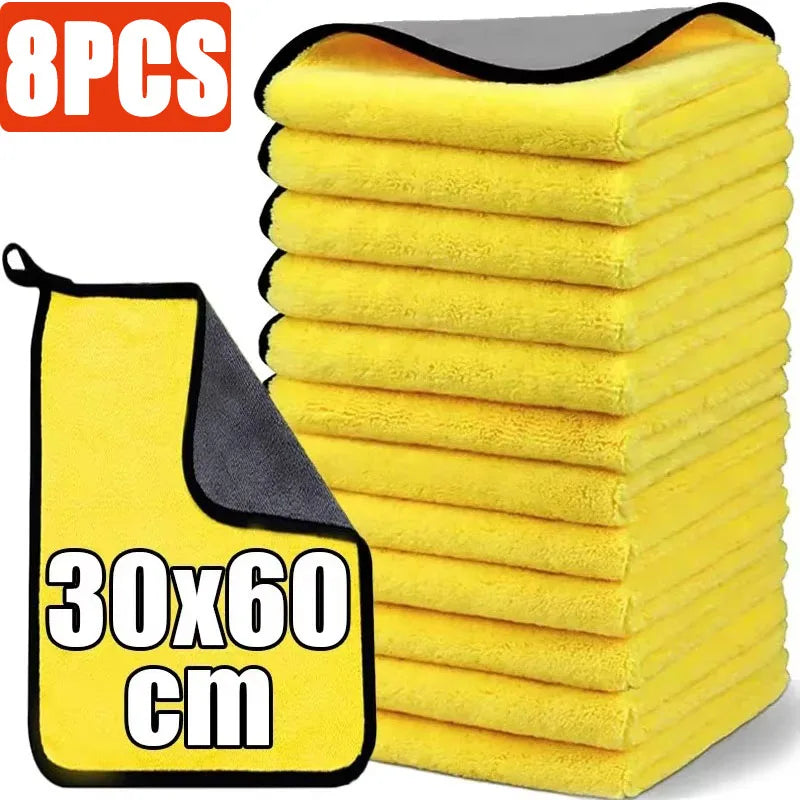 1/3/5/8/10Pcs Plush Microfiber Towel Car Wash Accessories Super Absorbent Car Cleaning Detailing Cloth Auto Care Drying Towels Oasis Select 30x60cm-8pcs Superfine Fiber