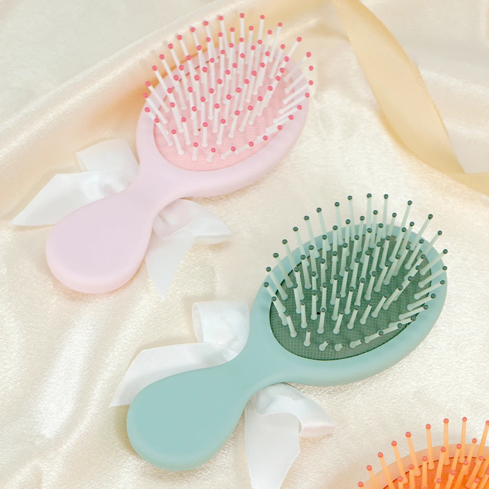 Cute Bowknot Air Cushion Hair Brush – 3 Pastel Colors Air Cushion Hair Brush Oasis Select