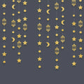 Eid Mubarak Glitter Banner – Gold Silver Ramadan Kareem Decor