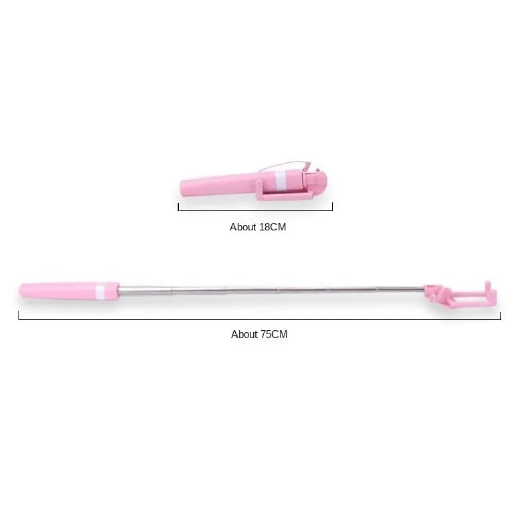 New Mini Wire Controlled Selfie Stick Pink/Blue/Black Suitable for Android 3.5mm Plug Selfie Stick Shrinkage 18cm Stretch 72cm Oasis Select