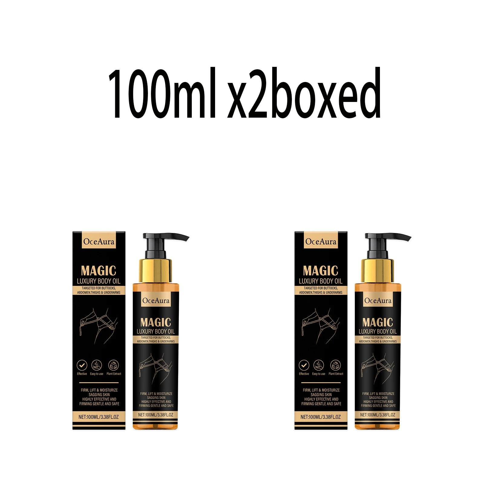 Magic Luxury Body Oil Firming Lift Skin Remove Fine Lines Anti Dryness Improve Sagging Smooth Moisturizing Massage Essential Oil Oasis Select 100ml x2boxed