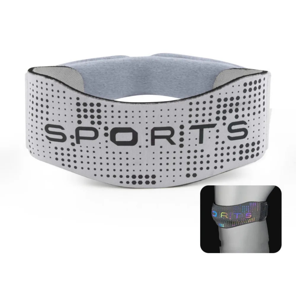 Patella Protector Sports Patella Brace Shock-absorbing Non-Slip Knee Support Pad Extra Thick Reflective Knee Strap Cycling Oasis Select Grey