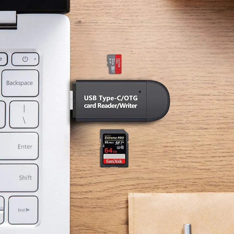 USB Type C Adapter 3 in 1 Computer Android Mobile Phone Dual Use Typec Multifunctional OTG Card Reader Mini Camera TF SD Card Oasis Select