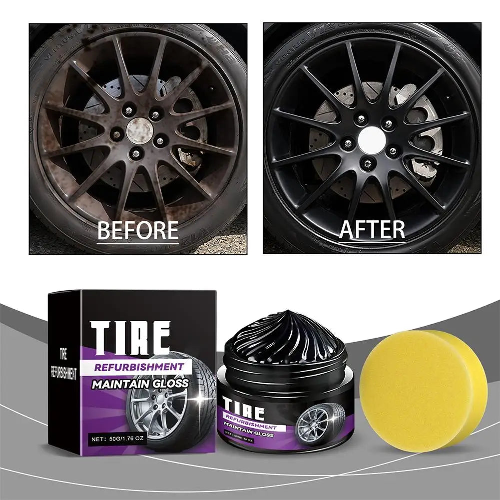 50g Tire Polishing Wax – Deep Black Gloss & UV Protection Tire Polishing Wax Oasis Select
