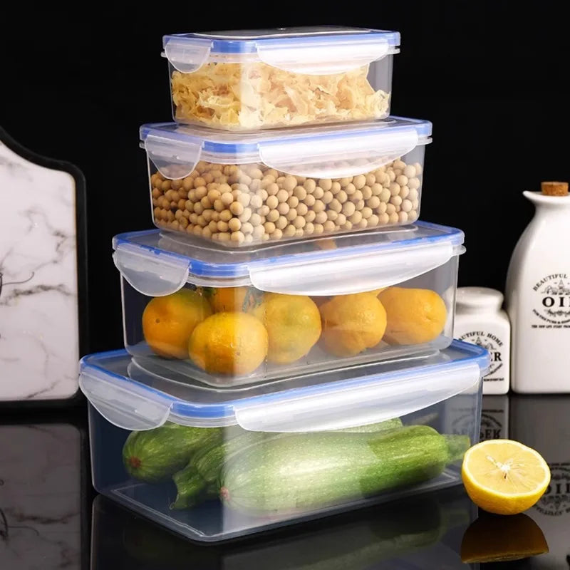 8pcs(4 Lids+4 Containers) Multi-Size Transparent Storage Containers with Tightly Sealed Lids - for Fruits, Vegetables, Pasta Oasis Select 1Set