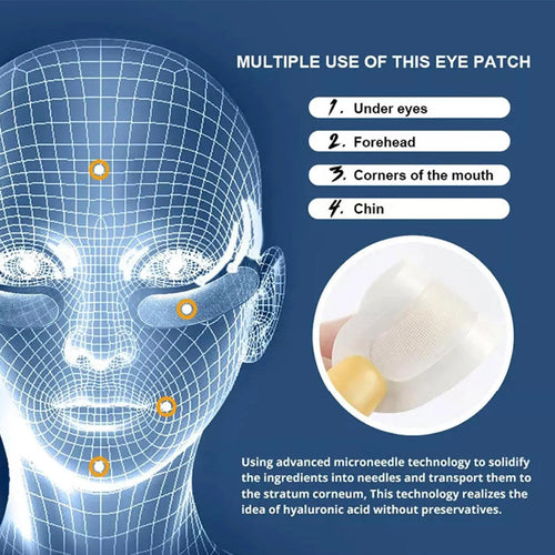 100 Pairs Hyaluronic Acid Microneedle Eye Patches – Firm & Brighten Microneedle Eye Patches Oasis Select