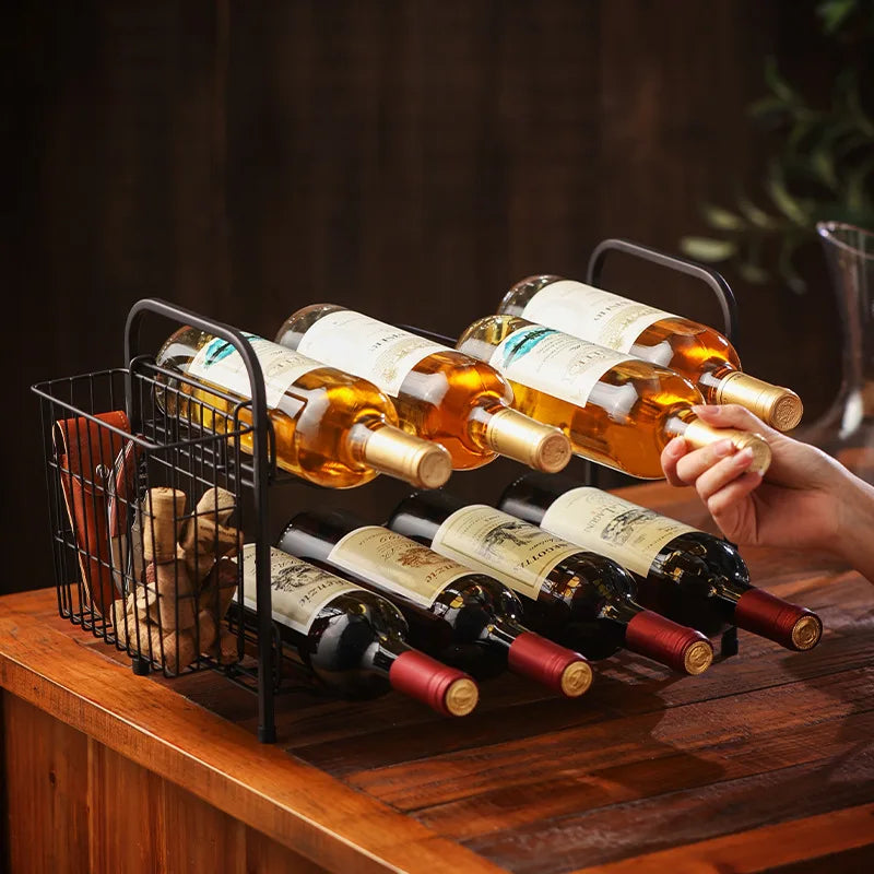 Household red wine glass rack wine cabinet wine rack ornament wine decoration upside down wine bottle rack light luxury Oasis Select