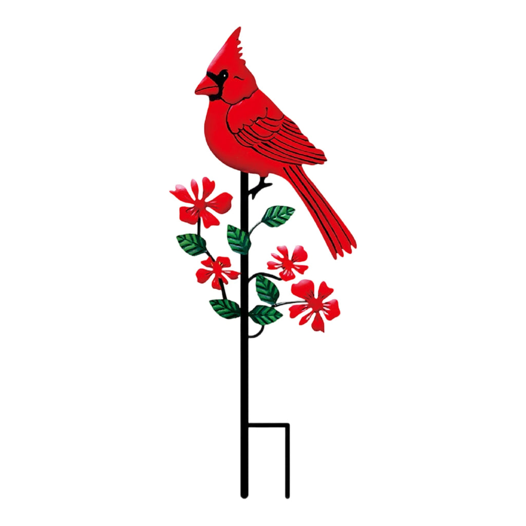2D Metal Red Bird Garden Stake – Outdoor Decorative Ornament Garden Stake Ornament Oasis Select