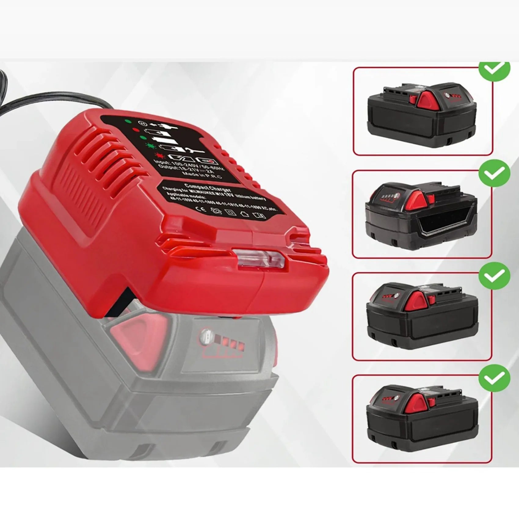 2026-WISH 3X Car For 18V M18 Battery Replacement,Portable Mini Quick ,Cigarette Lighter Plug Oasis Select