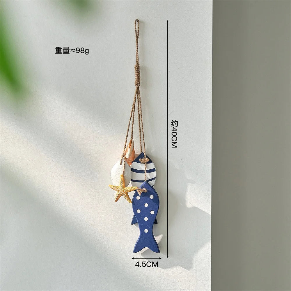 Wooden Fish Wall Hanging Ornaments | Nautical Beach Decor