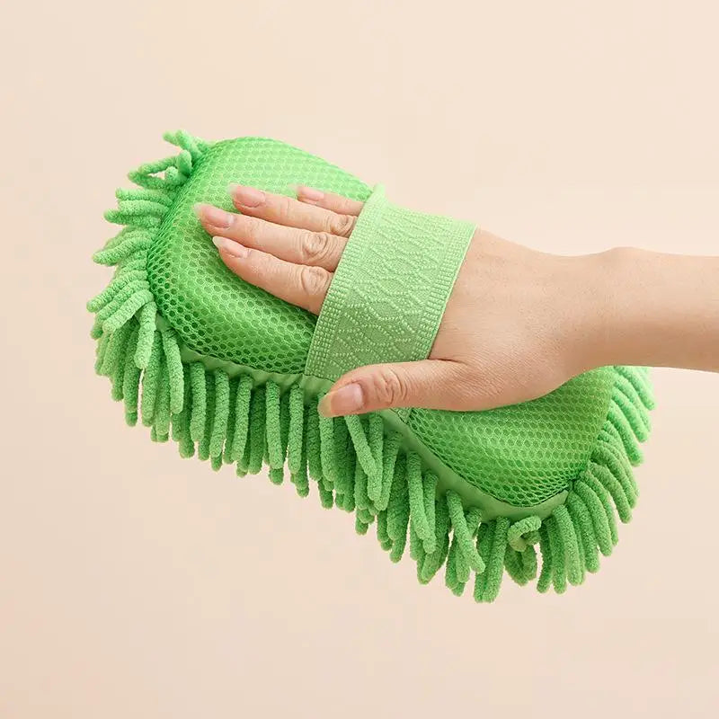 Microfiber Car Washer Sponge Cleaning Car Care Detailing Brushes Washing Towel Auto Gloves Styling Accessories Oasis Select Green