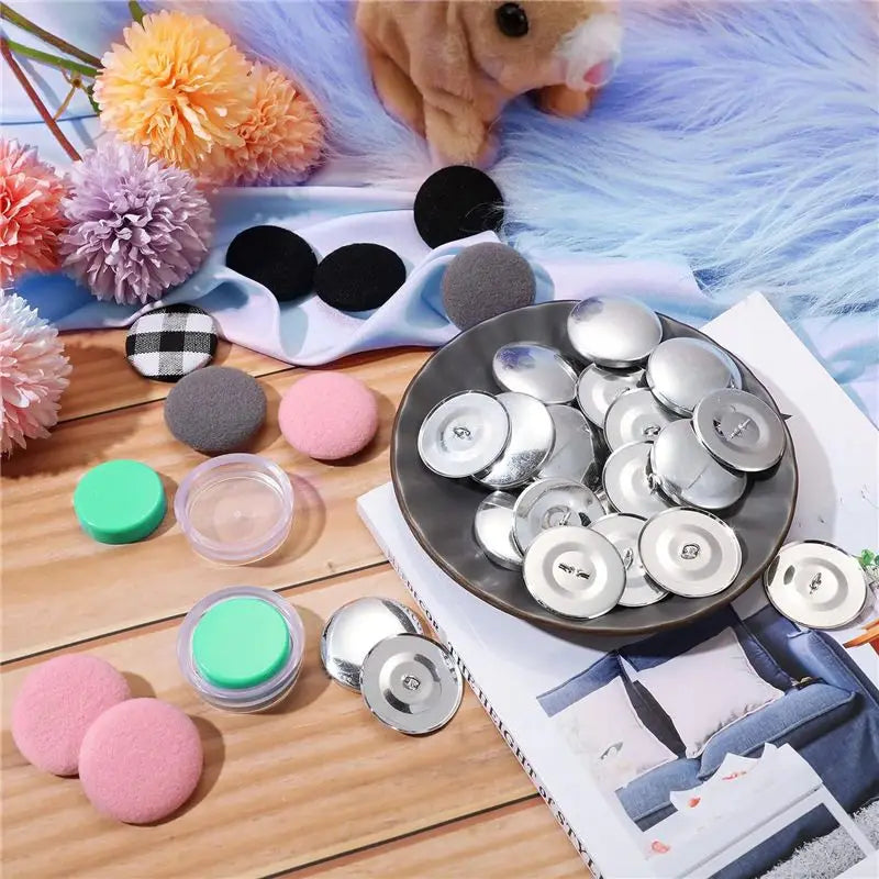 LIKE WISH 100 Sets Cover Buttons Kit With Tools Size Buttons To Cover Self Cover Buttons DIY Fabric Cloth Cover Buttons Durable Oasis Select