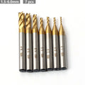 SLADE 4-Flute HSS Titanium End Mill Set 7–11 Pcs | 1.5–10mm CNC CNC End Mill Set Oasis Select 1.5-6mm(7pcs)