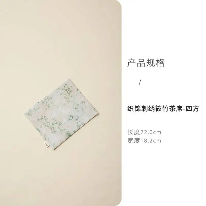 Embroidered Tea Mat Thickened Dry Bubble Table Runner Tea Ceremony Tea Table Draining Mat Heat Insulation Oasis Select Tea Mat Square