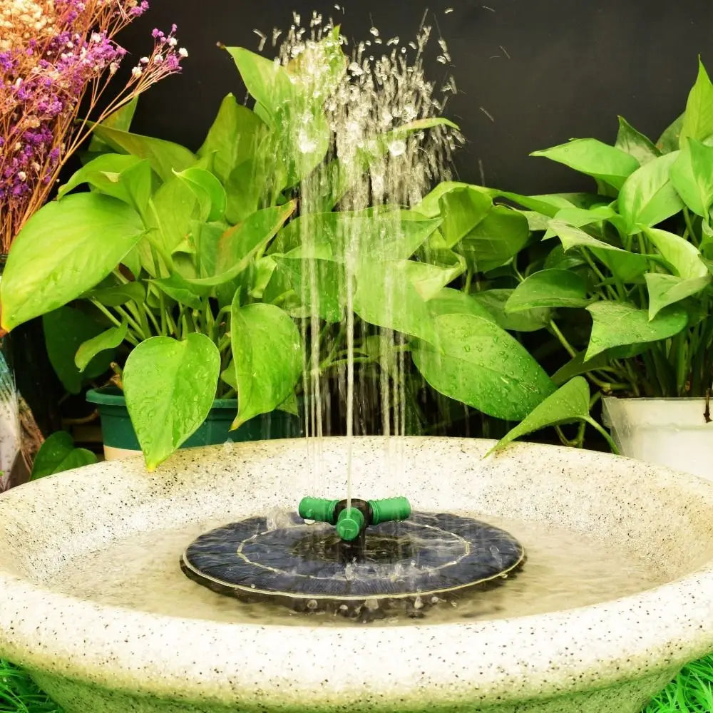 Durable Colorful Solar Fountain with Nozzles Circulating Bird Bath Fountain Automatic with LED Light Floating Fountains Bird Oasis Select